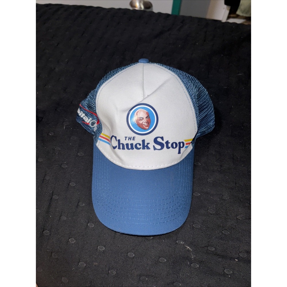 Capital One The Chuck Stop Charles Barkley Trucker Hat Blue White Snapback Cap‎